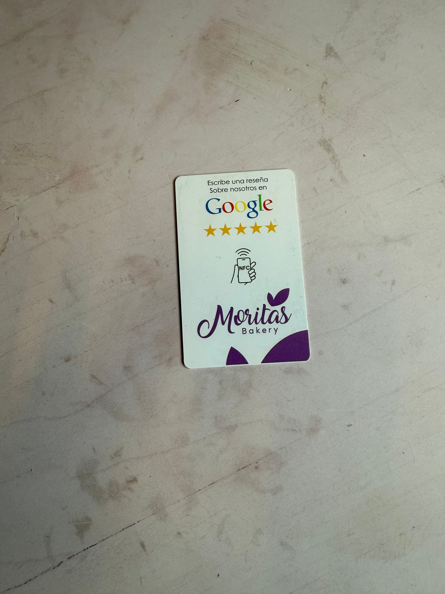 Tarjeta NFC para reviews de Google