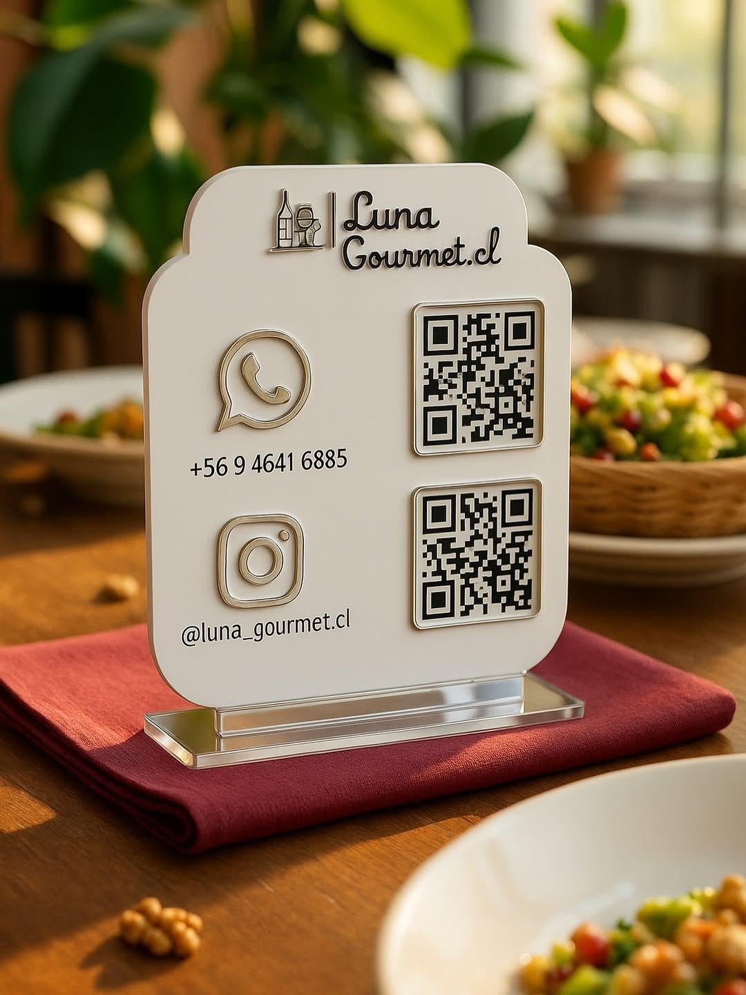 Cartel con Qr en Acrílico