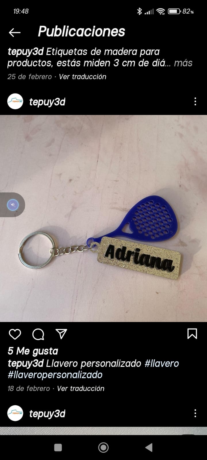 Llavero personalizado de pádel