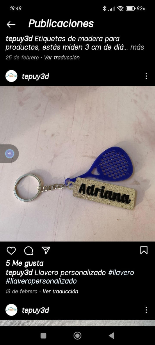 Llavero personalizado de pádel