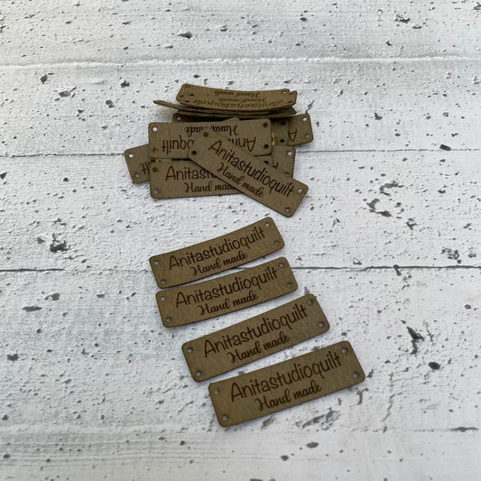 Etiquetas eco cuero rectangulares