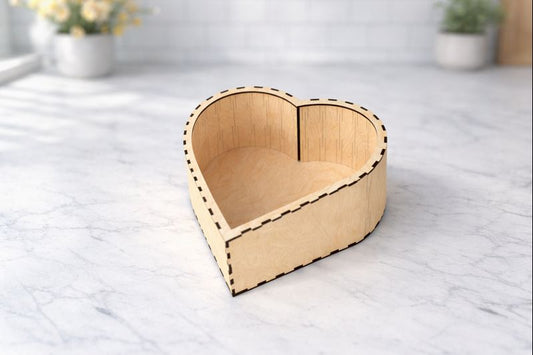 Archivo digital para corte láser: joyero de madera en forma de corazón | SVG · AI · EPS