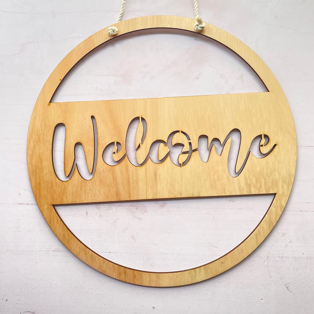 Cartel colgante Welcome