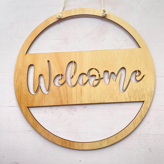 Cartel colgante Welcome
